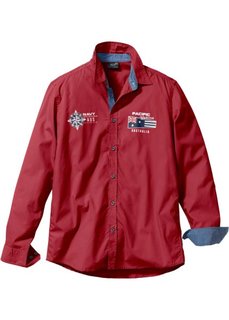 Рубашка Regular Fit с длинным рукавом (красный чили) Bonprix