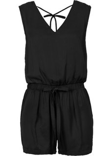 Комбинезон на шнуровке (черный однотонный) Bonprix