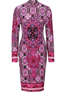 Платье с длинным рукавом (цвет фуксии) Bonprix