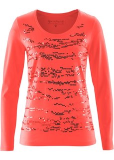 Футболка с длинным рукавом (омаровый) Bonprix