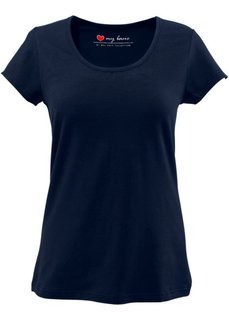 Футболка стретч с коротким рукавом (темно-синий) Bonprix