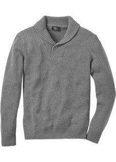 Пуловер Slim Fit (серый меланж) Bonprix