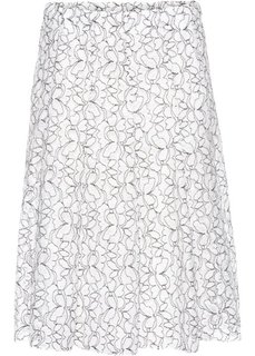 Кружевная юбка (цвет белой шерсти/черный с узором) Bonprix