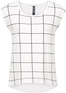 Футболка (белый/черный в клетку) Bonprix