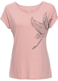 Классика гардероба: футболка с принтом (розовый с рисунком) Bonprix