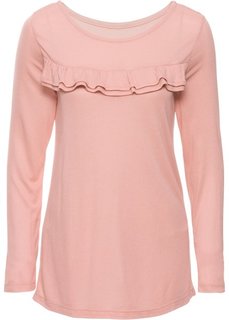 Футболка с  воланами (винтажно-розовый) Bonprix