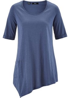Футболка с рукавом 1/2 и асимметричным низом (индиго) Bonprix