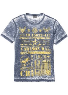 Футболка Slim Fit (синий) Bonprix