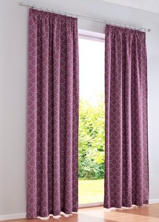 Штора Волны (1 шт.), гофрированная тесьма (красная ягода) Bonprix