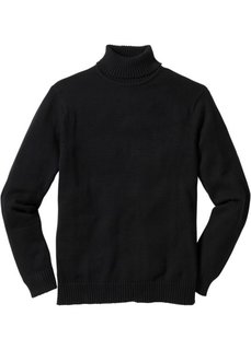 Пуловер Regular Fit с высоким воротом (черный) Bonprix