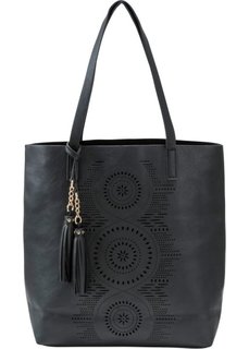 Ажурная сумка-шопер (черный) Bonprix