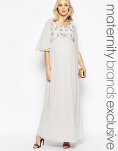 Платье макси с пайетками на лифе Maya Maternity - Серый
