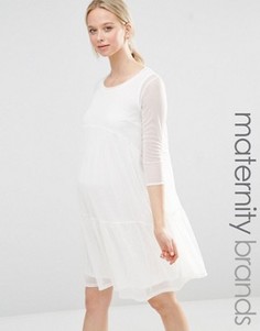 Свободное платье для беременных Bluebelle Maternity - Белый