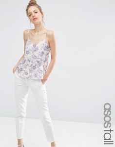 Топ на тонких бретельках с цветочным принтом ASOS TALL - Мульти