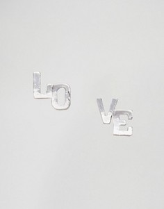 Серьги‑гвоздики ASOS Love - Серебряный