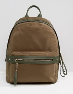 Структурированный нейлоновый рюкзак цвета хаки Pieces Minimal - Зеленый