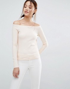 Трикотажный топ с широким вырезом Vero Moda - Кремовый