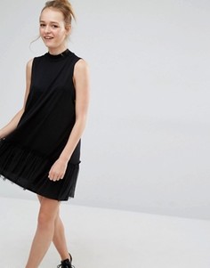 Платье с оборками Monki - Черный