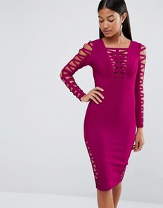 Облегающее платье с вырезами WOW Couture - Розовый