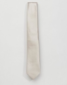 Серый галстук ASOS WEDDING - Stone