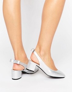 Серебристые туфли на среднем каблуке Daisy Street - Серебряный