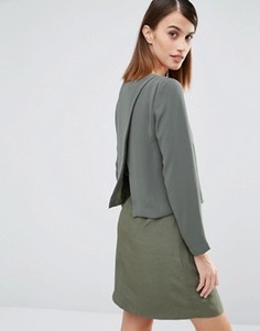 Платье с запахом сзади Selected Pica - Зеленый