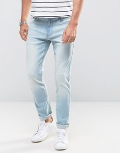 Голубые рваные зауженные джинсы стретч Hollister - Синий
