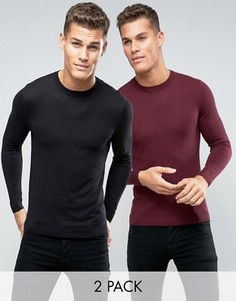 2 хлопковых джемпера (черный/бордовый) ASOS - СКИДКА - Черный