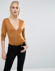 Боди с V‑образным вырезом и длинными рукавами ASOS - Мульти
