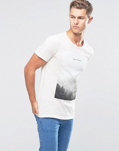 Oversize-футболка со скандинавским принтом United Colors of Benetton - Белый