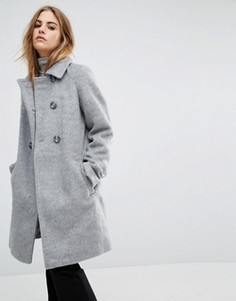 Двубортное пальто First &amp; I - Серый