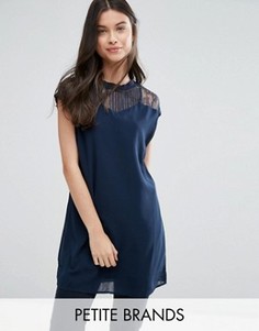 Длинный топ с кружевной кокеткой Vero Moda Petite - Черный