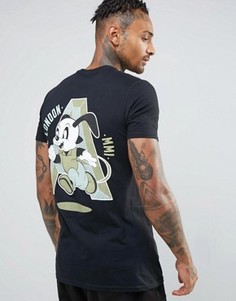 Футболка с принтом на спине Abuze London Run Rabbit - Черный