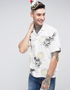 Рубашка классического кроя из вискозы с принтом ASOS - Белый