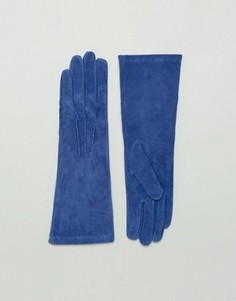 Длинные кожаные перчатки Lavand - Синий