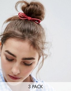 Набор из 3 резинок для волос с бантом ASOS - Розовый
