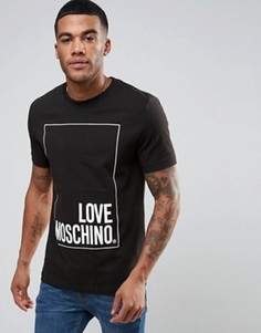 Футболка с прямоугольником и логотипом Love Moschino - Черный