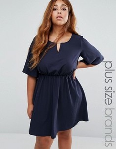 Платье с расклешенными рукавами Live In Love Plus - Темно-синий