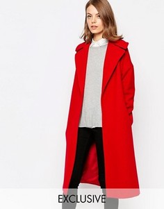 Красное пальто с широким воротником Helene Berman - Красный