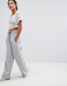 Широкие трикотажные брюки Adidas - Серый