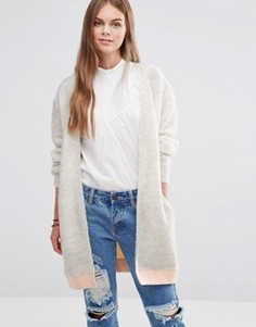 Мохеровый oversize-кардиган колор блок Maison Scotch - Синий
