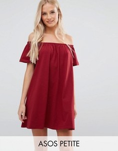 Платье мини с открытыми плечами ASOS PETITE - Красный