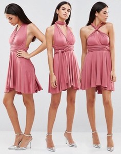 Короткое приталенное платье‑трансформер Club L - Розовый