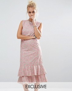 Платье миди с цветочным принтом Milk It Vintage - Розовый
