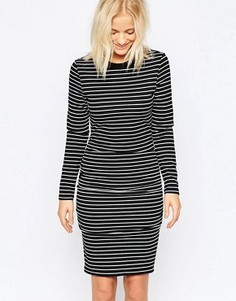 Платье миди со сборками Isla La Femme - Черный