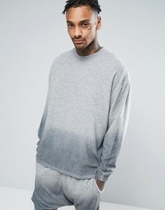 Махровый oversize-свитшот с эффектом деграде ASOS - Серый