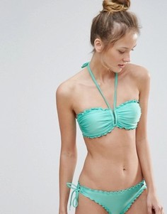 Бикини-топ бандо с оборкой Seafolly - Зеленый