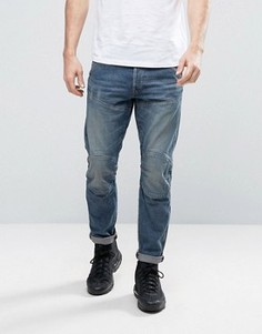 Выбеленные состаренные джинсы узкого кроя G-Star 5620 3D - Синий