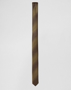 Узкий галстук цвета хаки в фактурную полоску ASOS - Зеленый