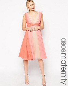 Приталенное платье колор блок для беременных ASOS Maternity - Мульти